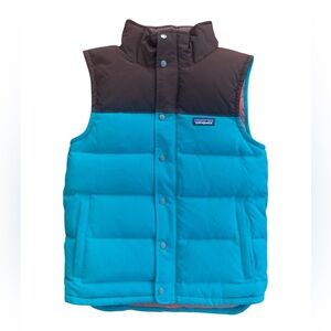 Patagonia Blue Brown M’s Reversible Bivy Down Vest Men’s Size XS